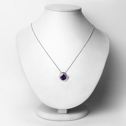 Colgante de Amatista Genuina de 3.30 Quilates en Plata de Ley