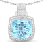 Colgante de Topacio Azul Genuino de 6.95 Quilates en Plata Esterlina