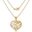Pendentif en forme de cœur plaqué or jaune 14K en argent sterling
