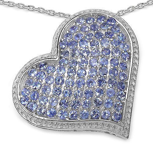 Pendentif en argent sterling de 2,98 carats en tanzanite véritable