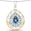 Pendentif en Topaze Bleue Plaqué Or Jaune 18K en Argent Sterling