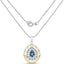 Pendentif en Topaze Bleue Plaqué Or Jaune 18K en Argent Sterling