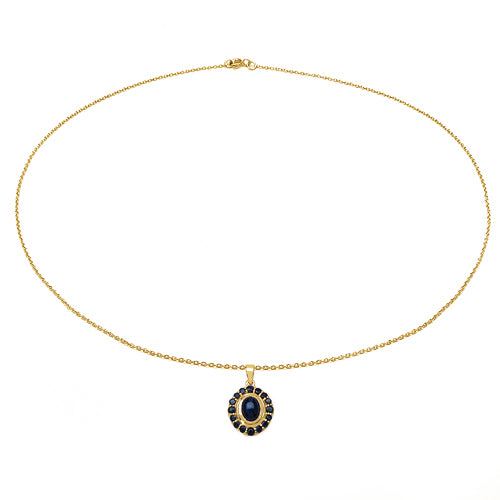Pendentif en saphir bleu de 3,02 carats en argent sterling
