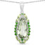 5.54 Carat Genuine Green Amethyst & Sterling Silver Pendant