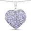 4.86 Carat Genuine Tanzanite Sterling Silver Heart Pendant
