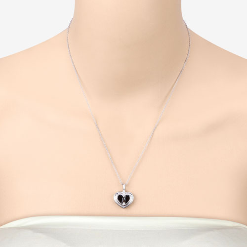 2.66 Carat Genuine Garnet & White Topaz Sterling Silver Pendant