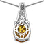 Pendentif en argent sterling avec citrine et diamants de 4,50 carats