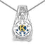 Pendentif en Topaze Bleue Suisse et Diamants de 4,94 Carats en Argent Sterling