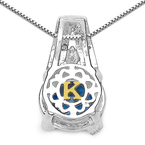 Pendentif en Topaze Bleue Suisse et Diamants de 4,94 Carats en Argent Sterling
