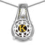 Pendentif élégant en quartz fumé de 3,16 carats et diamants en argent sterling