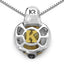 Pendentif en Citrine et Diamant de 2,91 Carats en Argent Sterling .925