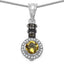 1.00 Carat Genuine Citrine & Diamond .925 Sterling Silver Pendant