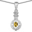 1.00 Carat Genuine Citrine & Diamond .925 Sterling Silver Pendant