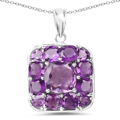 Pendentif en argent sterling .925 avec améthyste véritable de 8,20 carats