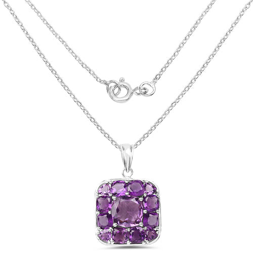 Pendentif en argent sterling .925 avec améthyste véritable de 8,20 carats