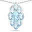 4.77 Carat Genuine Swiss Blue Topaz Pendant in Sterling Silver