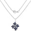 Pendentif en saphir bleu véritable de 3,68 carats en argent sterling