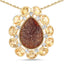 Pendentif en plaqué or jaune 14K avec droozi rouge et citrine