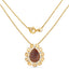 Pendentif en plaqué or jaune 14K avec droozi rouge et citrine