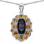 Pendentif en Quartz Fumé et Citrine de 6,40 Carats en Argent Sterling