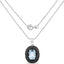Elegant 6.70 Carat Blue Topaz & Black Spinel Pendant in Sterling Silver