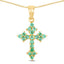 14K Yellow Gold Plated Zambian Emerald Pendant in Sterling Silver