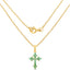 14K Yellow Gold Plated Zambian Emerald Pendant in Sterling Silver