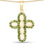 Pendentif en Opale Éthiopienne et Diopside Chrome Plaqué Or Jaune 14K