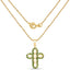 Pendentif en Opale Éthiopienne et Diopside Chrome Plaqué Or Jaune 14K