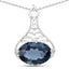 6.65 Carat London Blue Topaz Sterling Silver Pendant