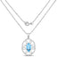 6.17 Carat Genuine Swiss Blue Topaz Pendant in Sterling Silver