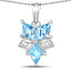 4.65 Carat Genuine Blue Topaz Pendant in Sterling Silver