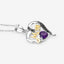 0.48 Carat Genuine Amethyst and Black Spinel Pendant in Sterling Silver