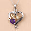 0.48 Carat Genuine Amethyst and Black Spinel Pendant in Sterling Silver