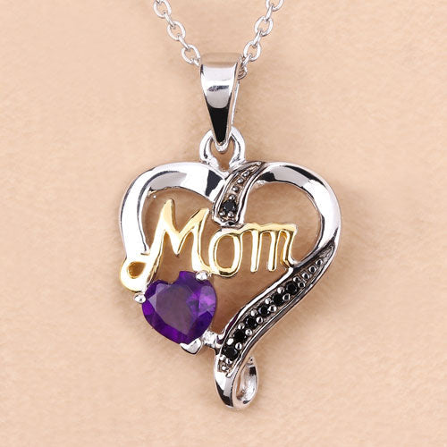 0.48 Carat Genuine Amethyst and Black Spinel Pendant in Sterling Silver