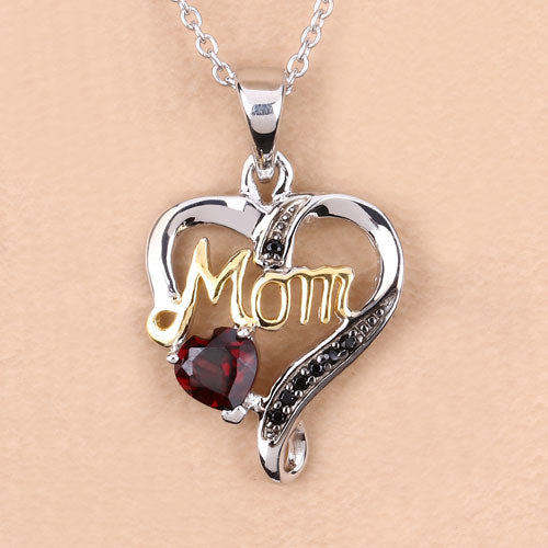Pendentif en Grenat et Spinelle Noir de 0,55 Carat en Argent Sterling