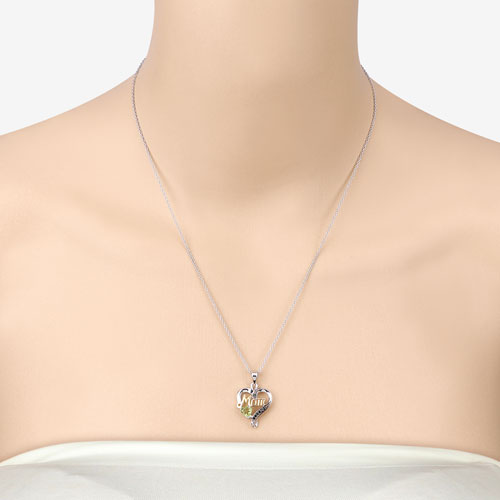 Pendentif en péridot véritable de 0,49 carat et spinelle noir en argent sterling