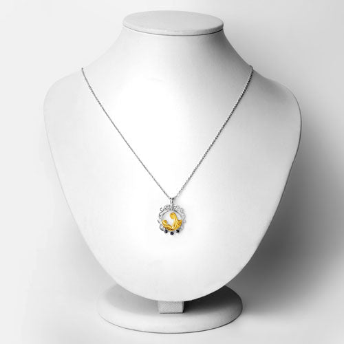 Pendentif en argent sterling avec saphir bleu véritable de 0,12 carat