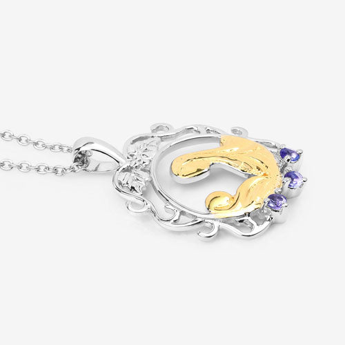 0.11 Carat Genuine Tanzanite Sterling Silver Pendant