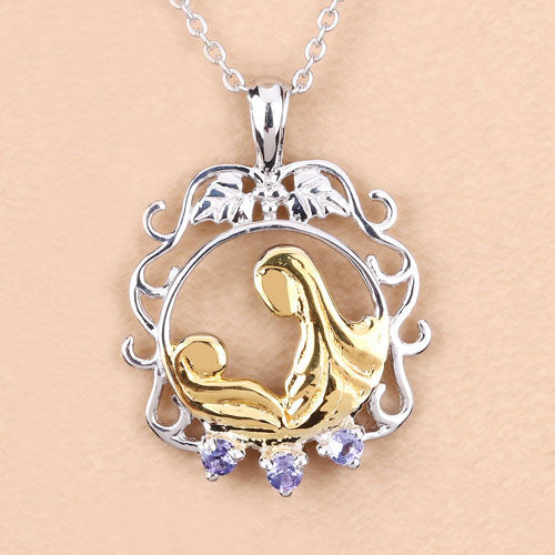 0.11 Carat Genuine Tanzanite Sterling Silver Pendant