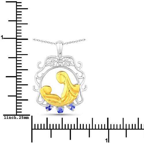 0.11 Carat Genuine Tanzanite Sterling Silver Pendant
