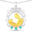 Pendentif en Émeraude Véritable de 0,09 Carat en Argent Sterling .925