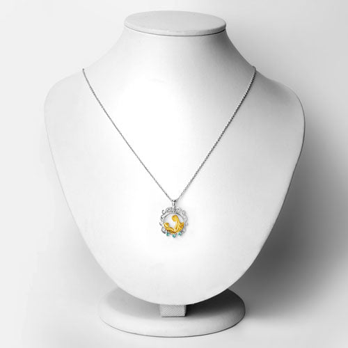 Pendentif en Émeraude Véritable de 0,09 Carat en Argent Sterling .925