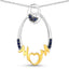 Pendentif en saphir bleu de 0,18 carat en argent sterling