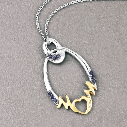 Pendentif en saphir bleu de 0,18 carat en argent sterling