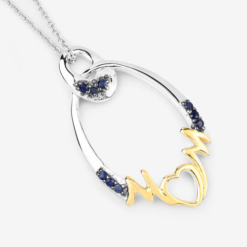 Pendentif en saphir bleu de 0,18 carat en argent sterling