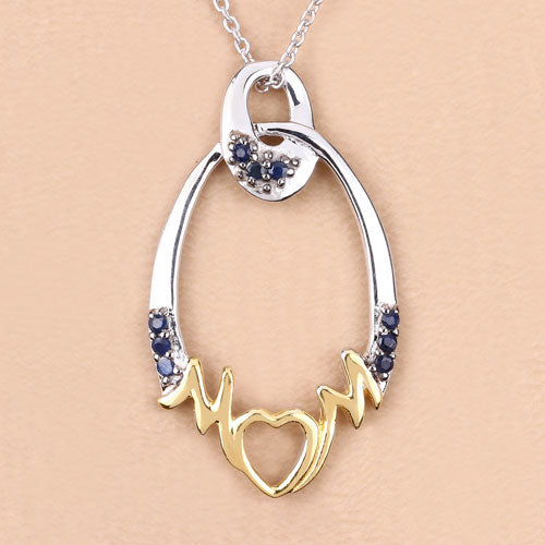 Pendentif en saphir bleu de 0,18 carat en argent sterling