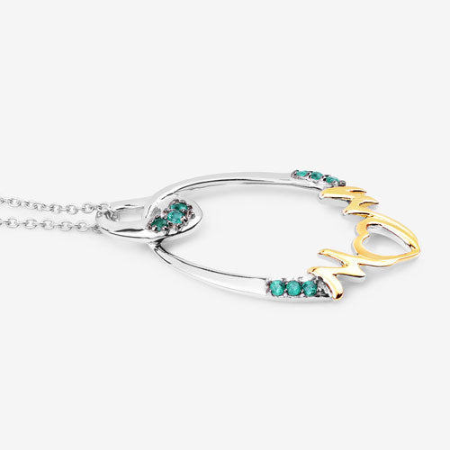 Pendentif en argent sterling .925 avec émeraude véritable de 0,15 carat