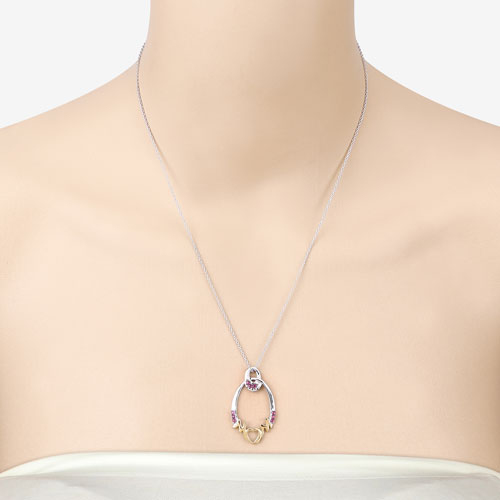 Colgante de Rubí Genuino de 0.18 Quilates en Plata Esterlina .925