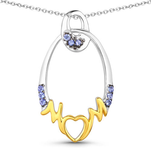 Pendentif en argent sterling .925 avec tanzanite véritable de 0,18 carat